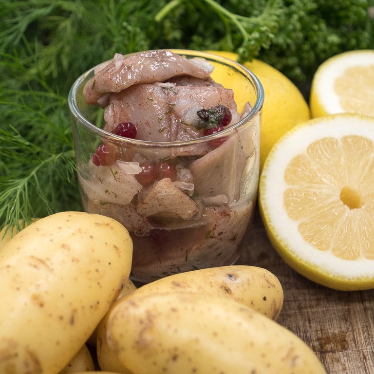 Löksill, pickled herring with onion